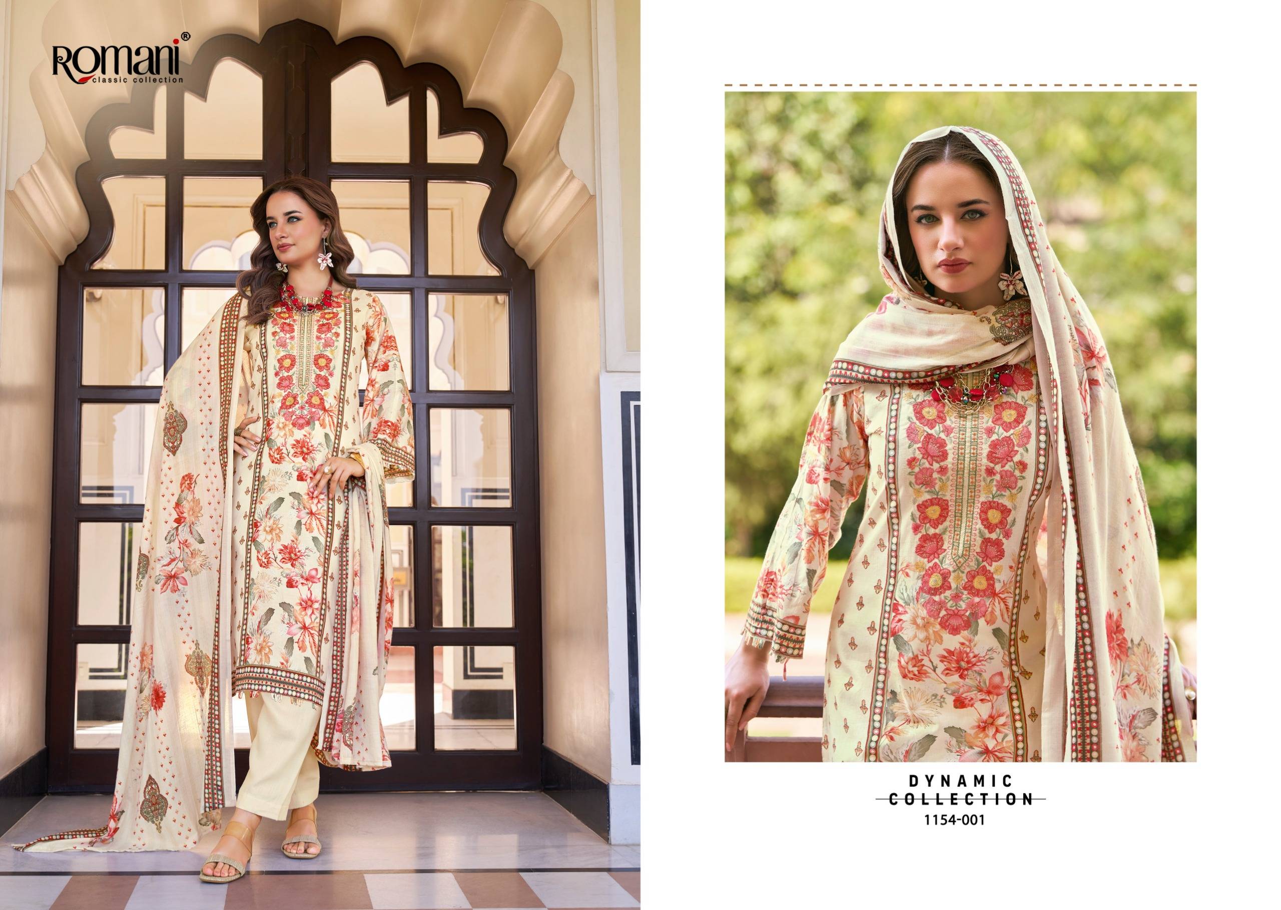 AARZU VOL-34 by ROMANI 1154-001 to 1154-008 series Premium Soft Cotton dresses at Wholesale Price